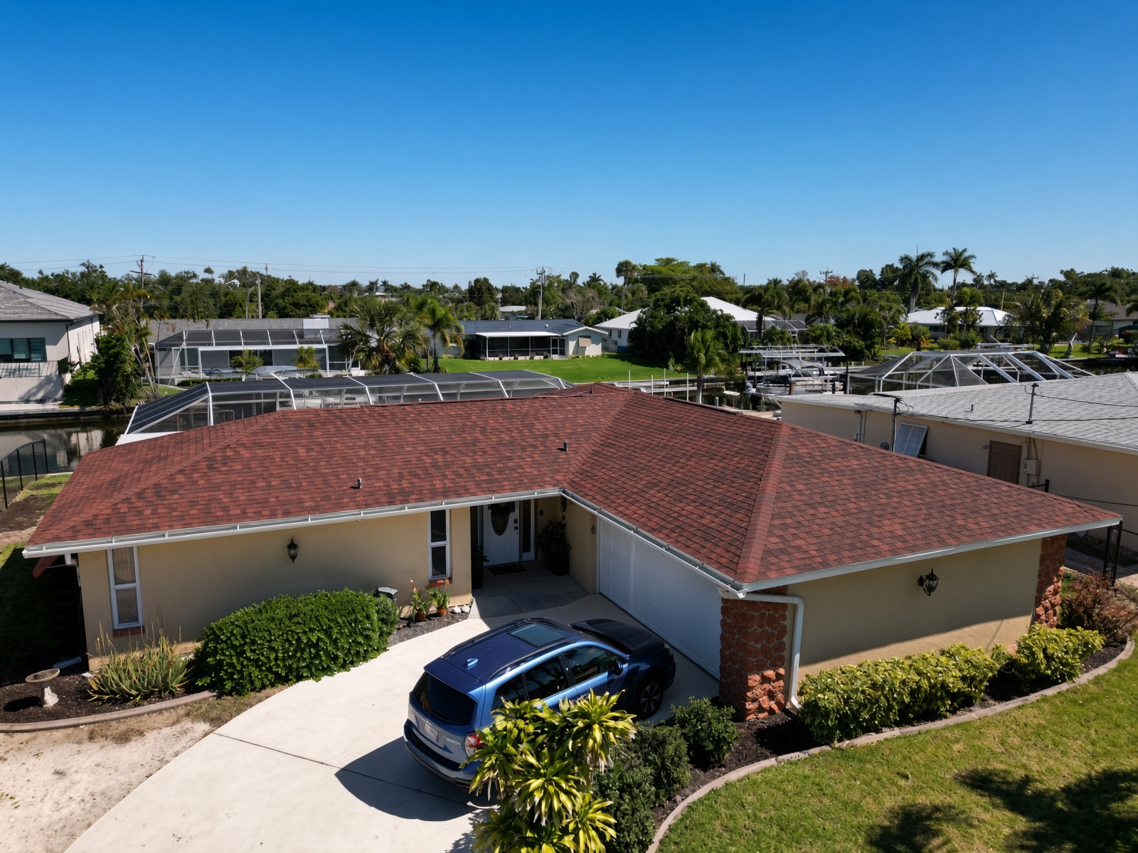 IKO Dynasty Monaco Red roof installed in Cape Coral