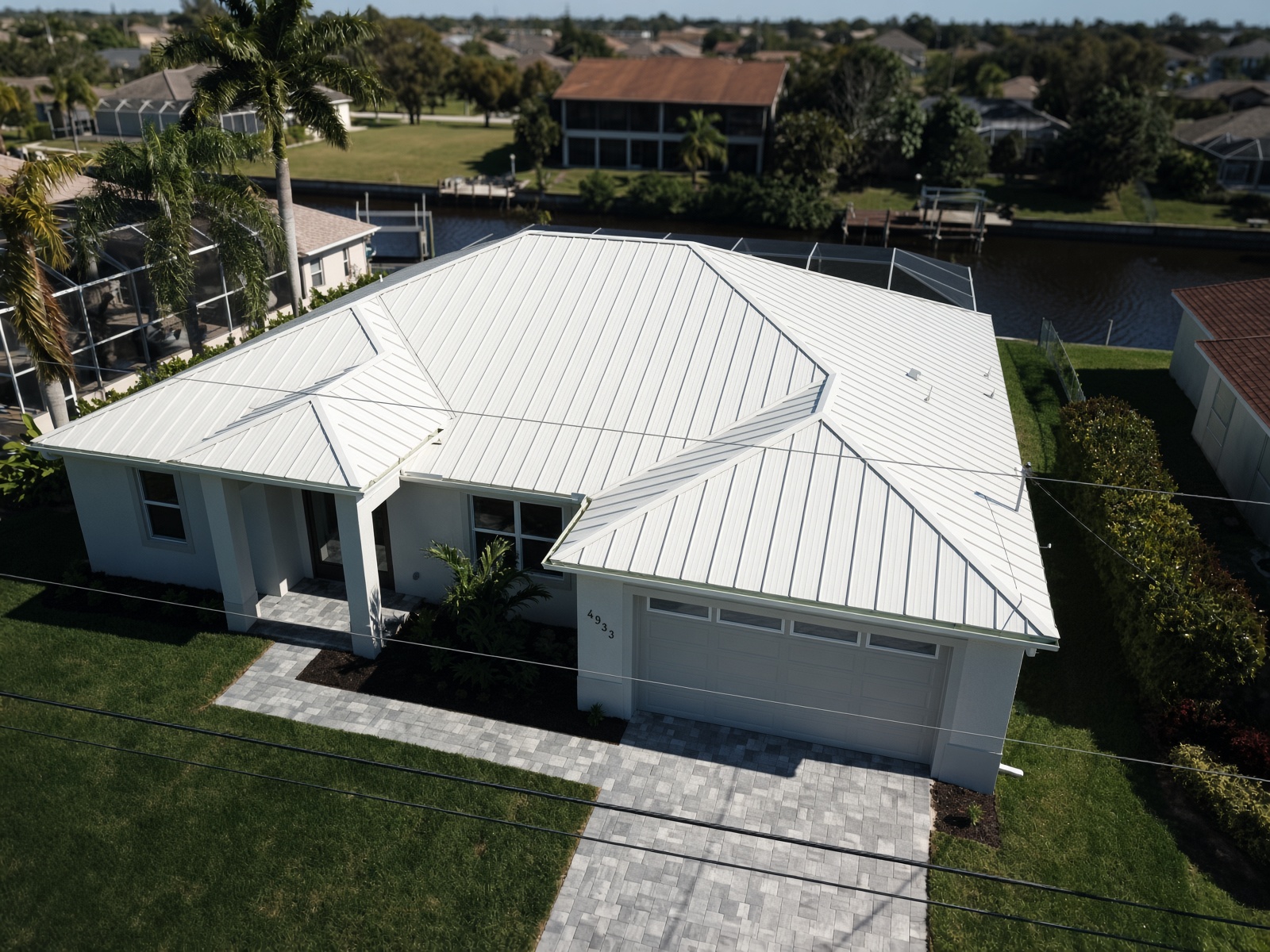 Metal Standing seam & architectural Image II White roof installed in Cape Coral